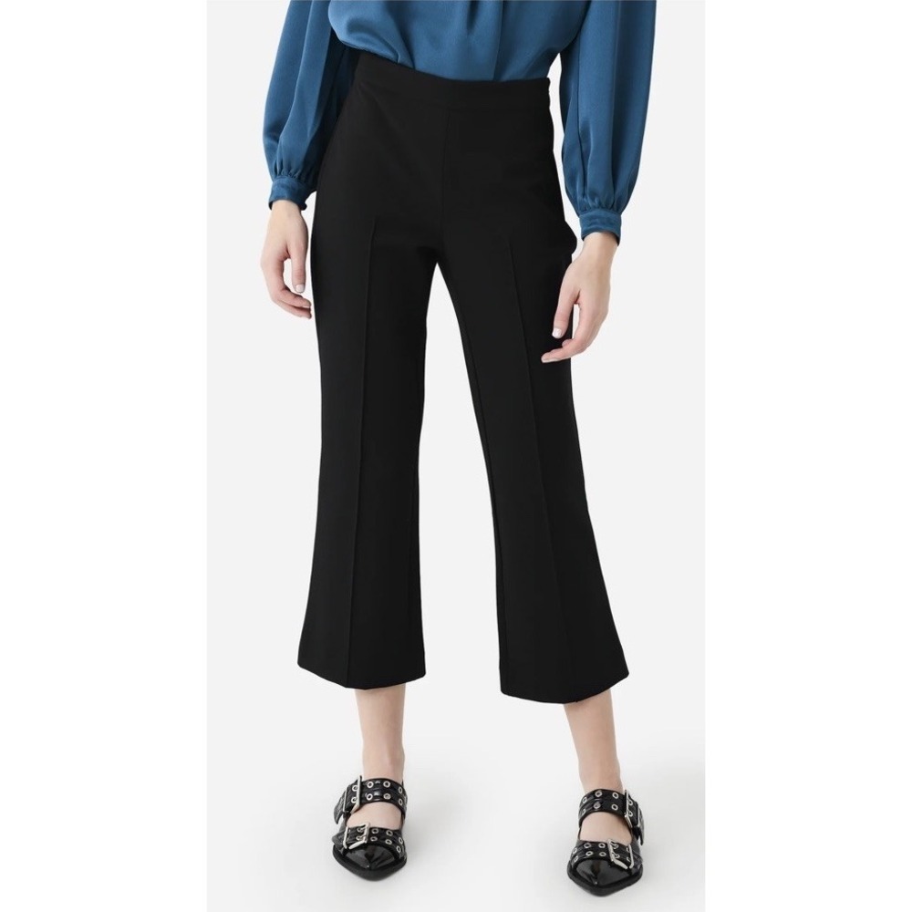 NWOT VINCE Mid Rise Pintuck Crop Flare Pant in Black Size 4 MSRP $345